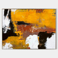 Original hand painted golden amber black white abstract oil painting canvas wall art, modern nordic scandinavian elegant luxury bold te
