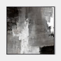 Original hand painted charcoal grey white abstract oil painting canvas wall art, nordic scandinavian elegant luxury modern living room
