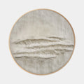 Original hand painted sand beige textured abstract oil painting circular canvas wall art, nordic scandinavian minimalist elegant luxury
