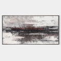 Original hand painted charcoal grey crimson abstract oil painting canvas wall art, nordic scandinavian elegant luxury moody modern livi