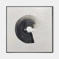 Original hand painted black spiral abstract oil painting canvas wall art, nordic scandinavian minimalist elegant luxury modern living r