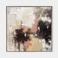 Original hand painted blush pink espresso abstract oil painting canvas wall art, nordic scandinavian elegant luxury modern living room