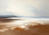 Sienna Reverie Atmospheric Painting Art - Horizontal