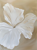 Ivory Bloom Organic Painting Art - Vertical