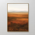Original hand painted burnt orange rust amber abstract landscape oil painting canvas wall art, nordic scandinavian elegant luxury modern living room h