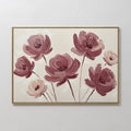 Hand painted original dusty rose mauve peony floral oil painting canvas wall art, nordic scandinavian elegant luxury modern bedroom home decor interio