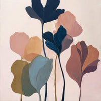 Midnight Bloom Organic Painting Art - Square