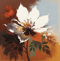 Sienna Bloom Botanical Painting Art - Square