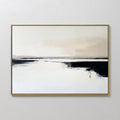 Original hand painted black white beige abstract coastal oil painting canvas wall art, nordic scandinavian minimalist elegant luxury modern home decor