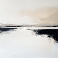 Onyx Stillness Coastal Painting Art - Square
