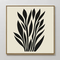 Original hand painted black ivory botanical silhouette oil painting canvas wall art, nordic scandinavian elegant minimalist luxury modern home decor i