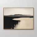 Hand painted original black ivory abstract landscape oil painting canvas wall art, nordic scandinavian minimalist elegant luxury modern living room ho