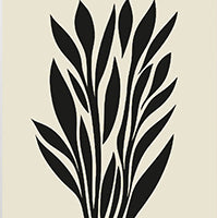 Onyx Sway Botanical Painting Art - Square