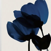 Midnight Bloom Botanical Deep Painting Art - Square