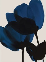 Midnight Bloom Botanical Soft Painting Art - Set of 2