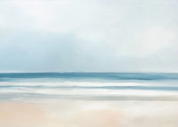 Mist Stillness Coastal Deep Painting Art - Horizontal