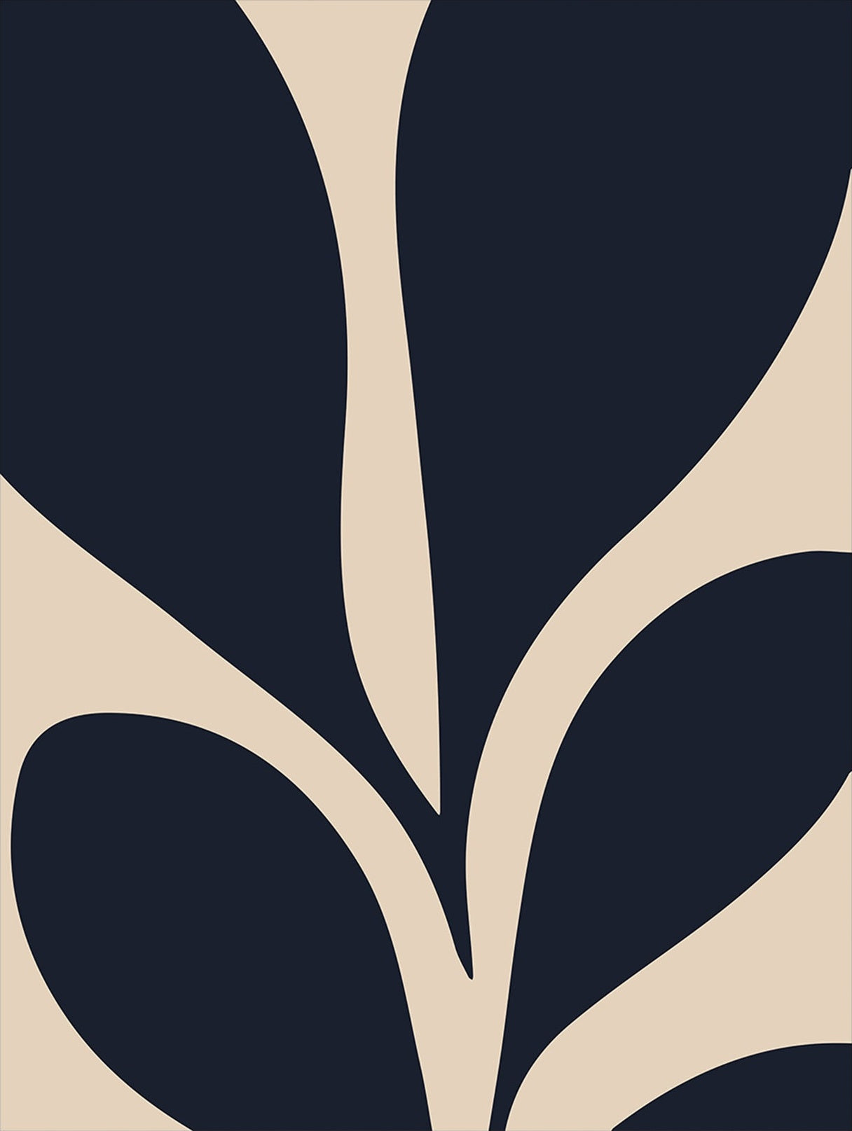 Midnight Bloom Organic Soft Painting Art - Vertical