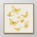 Hand painted original golden yellow butterfly oil painting canvas wall art, nordic scandinavian elegant luxury minimalist modern living room home deco