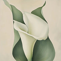 Pearl Bloom Botanical Painting Art - Square