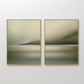 Sage Stillness Atmospheric Deep Painting Art - Set of 2