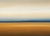 Ochre Drift Atmospheric Painting Art - Horizontal