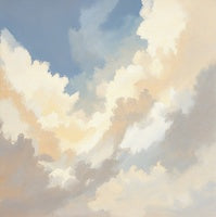 Ivory Drift Atmospheric Painting Art - Square