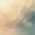 Pearl Reverie Atmospheric Soft Painting Art - Square