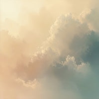 Pearl Reverie Atmospheric Soft Painting Art - Square