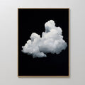 Original hand painted white cumulus cloud black background oil painting canvas wall art, nordic scandinavian elegant luxury modern minimalist home dec