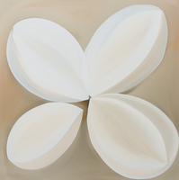 Pearl Bloom Organic Painting Art - Square