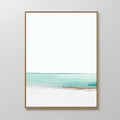 Original hand painted teal aqua white coastal seascape oil painting canvas wall art, nordic scandinavian minimalist elegant luxury modern home decor i
