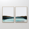 Midnight Reverie Coastal Painting Art - Set of 2