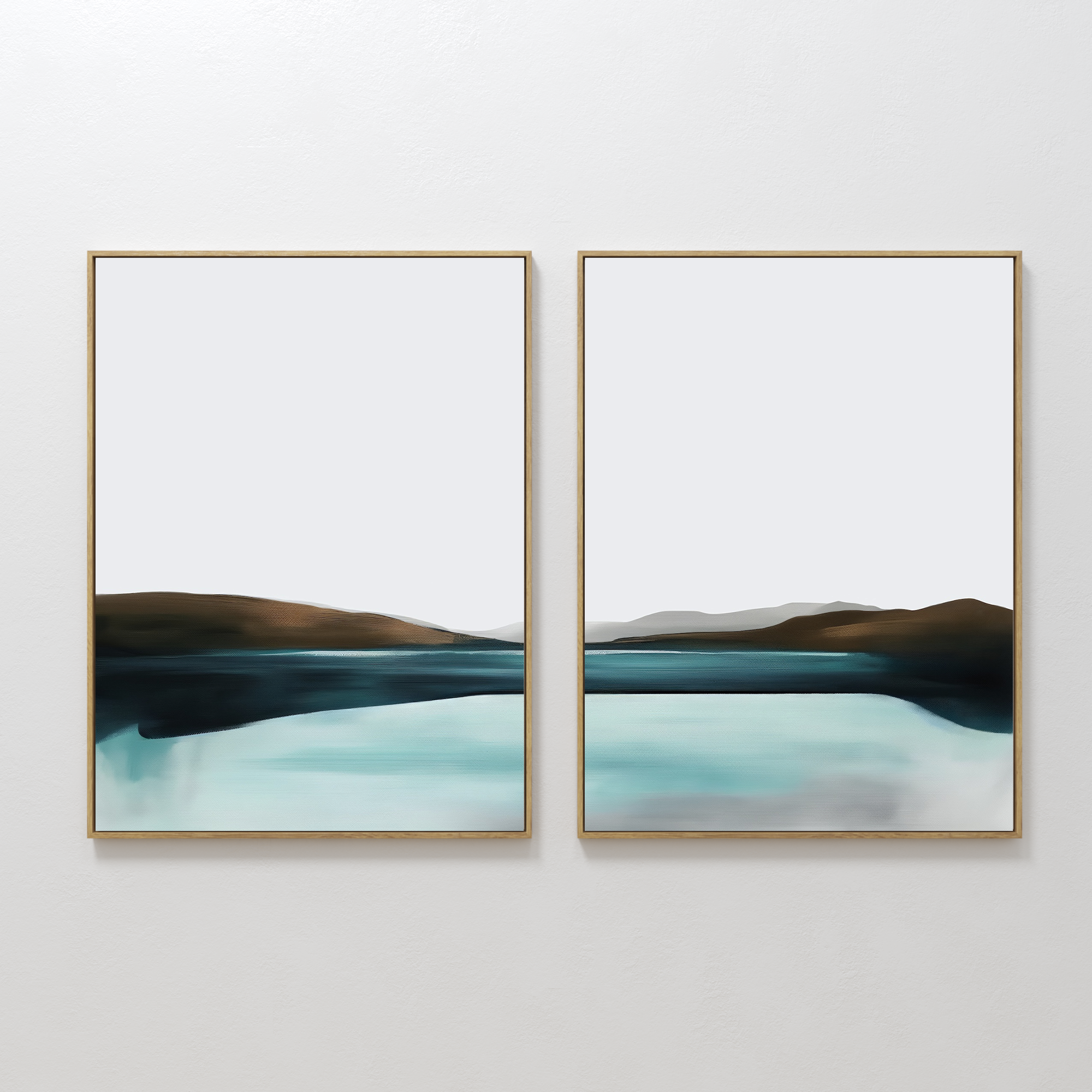 Midnight Reverie Coastal Painting Art - Set of 2