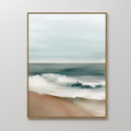 Mist Ebb Coastal Deep Painting Art - Horizontal