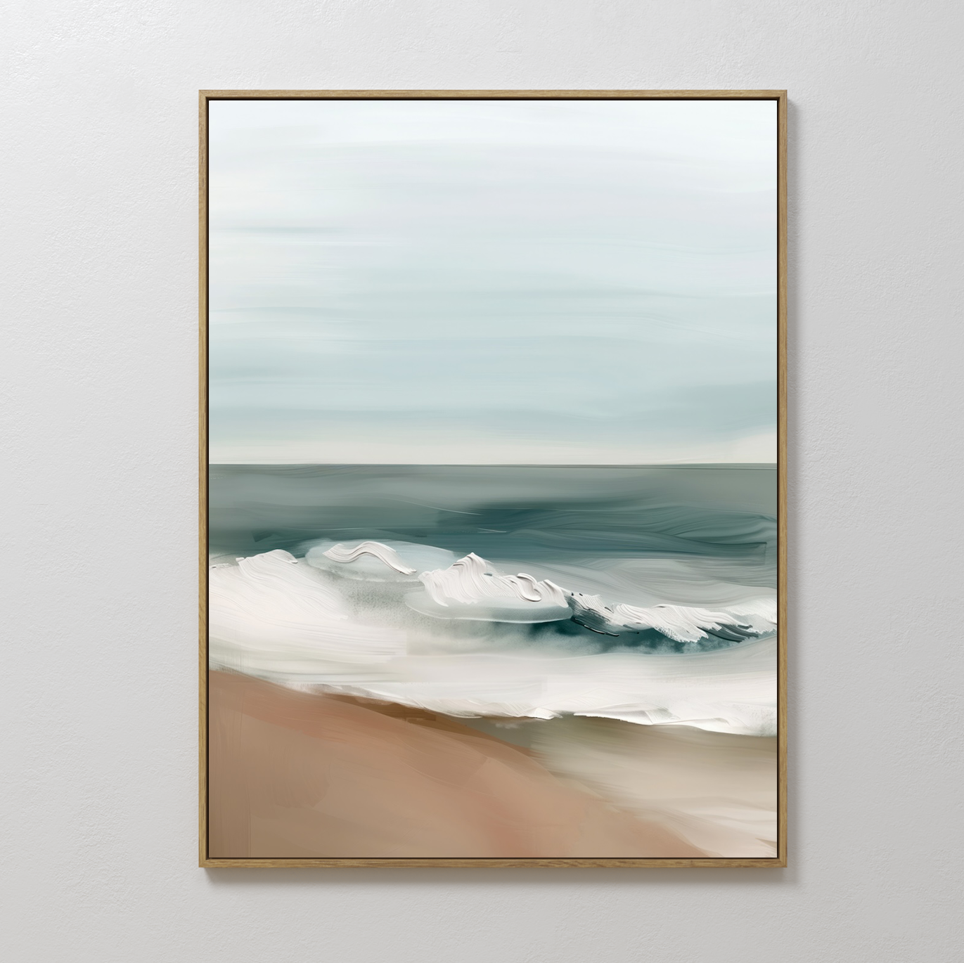 Mist Ebb Coastal Deep Painting Art - Horizontal