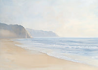Mist Stillness Coastal Rich Painting Art - Horizontal