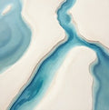 Teal Drift Coastal Bold Painting Art - Square
