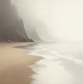 Mist Solitude Coastal Soft Painting Art - Square