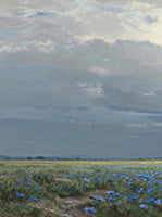 Slate Bloom Atmospheric Painting Art - Set of 2