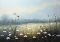 Mist Bloom Atmospheric Deep Painting Art - Horizontal