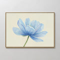 Original hand painted soft blue cosmos flower oil painting canvas wall art, nordic scandinavian elegant luxury minimalist modern living room home deco