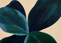 Teal Reverie Botanical Painting Art - Horizontal