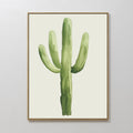 Original hand painted sage green saguaro cactus watercolour oil painting canvas wall art, nordic scandinavian minimalist elegant luxury modern home de