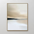 Original hand painted ivory beige navy abstract coastal landscape oil painting canvas wall art, nordic scandinavian elegant minimalist luxury modern h