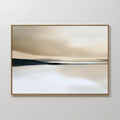 Original hand painted beige ivory navy abstract coastal landscape oil painting canvas wall art, nordic scandinavian elegant minimalist luxury modern h