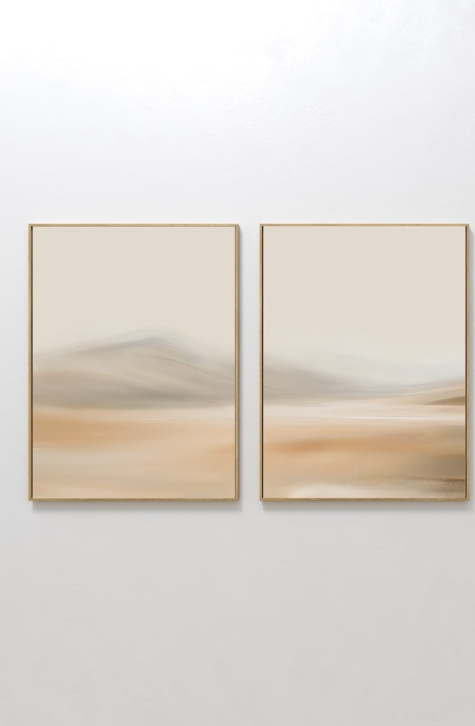 Sand Reverie Atmospheric Painting Art - Set of 3
