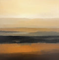 Amber Reverie Atmospheric Deep Painting Art - Square