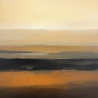 Amber Reverie Atmospheric Deep Painting Art - Square