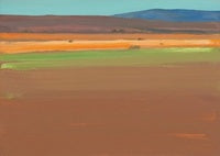 Sienna Stillness Atmospheric Painting Art - Horizontal