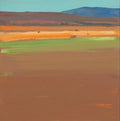 Ochre Solitude Organic Painting Art - Square